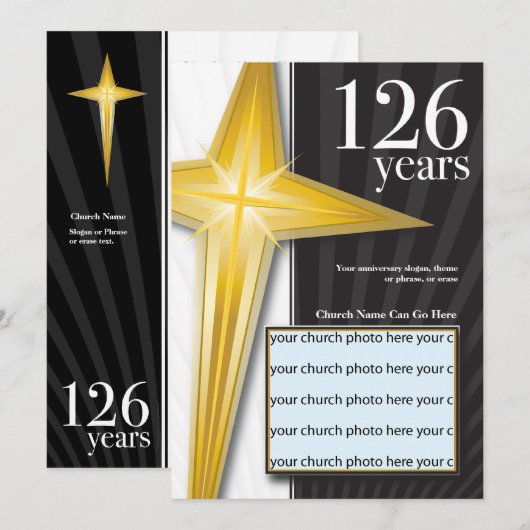  126-jarig Jubileum van de Kerk Kaart (Voorkant / Achterkant)