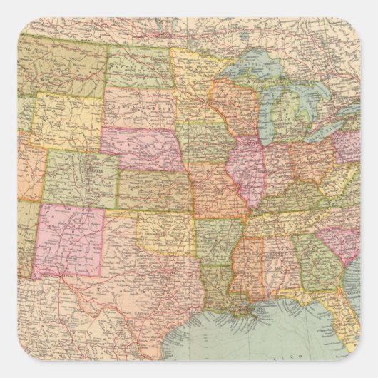 12728 Verenigde Staten Vierkante Sticker (Voorkant)