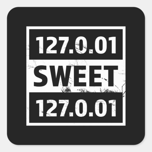 127.0.01 Funny Programming Coding Gift Vierkante Sticker (Voorkant)