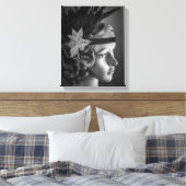 1289-1920's Flapper met hoofdband Canvas Afdruk (Insitu (Slaapkamer))