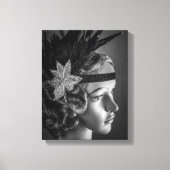 1289-1920's Flapper met hoofdband Canvas Afdruk (Voorkant)