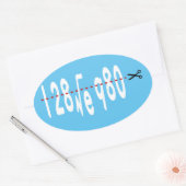 128√e980 - Witte ovale sticker met tekst (Envelop)