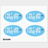 128√e980 - Witte ovale sticker met tekst (Vel)