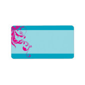 128-marnie BAT MITZVAH bloeit turquoise roze Etiket (Voorkant)