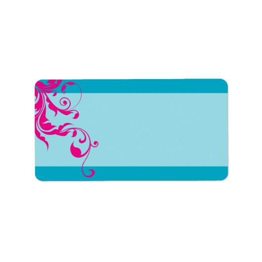 128-marnie BAT MITZVAH bloeit turquoise roze Etiket (Voorkant)
