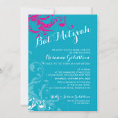128-marnie BAT MITZVAH bloeit turquoise roze Kaart (Voorkant)