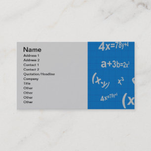129 DE BLAUWE ALGEBRA EDUCAT VAN DE WISKUNDE VAN VISITEKAARTJE