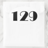 129 Huisnummer Ovale Sticker (Tas)