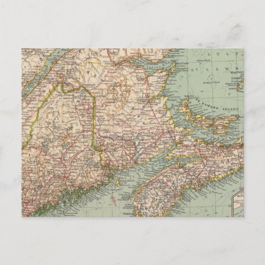 129 Maine, Nova Scotia, New Brunswick, Quebec Briefkaart (Voorkant)