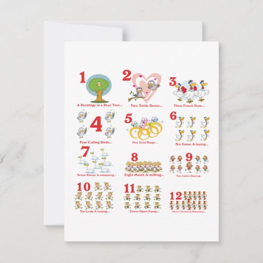 12 12 dagen kerstmis voltooid feestdagenkaart (Voorkant)