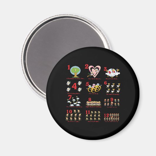 12 12 dagen kerstmis voltooid magneet (Voorkant / Achterkant)