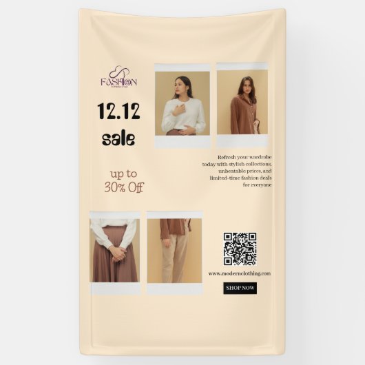 12.12 Modsale Flyer – Tot 30% Korting Spandoek (Verticaal)