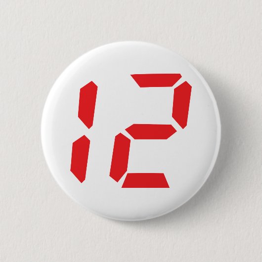 12 12 uur digitale alarmklok ronde button 5,7 cm (Voorkant)