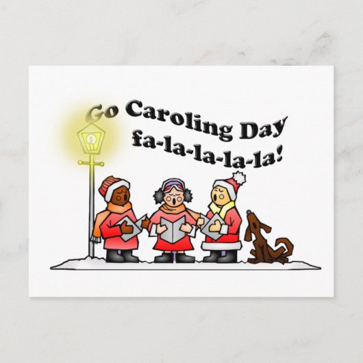 12-20 Go Caroling Dag Briefkaart (Voorkant)