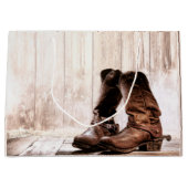 12,5 lx4wx9h grote cadeautas laarzen land rustic w (Voorkant)