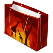 12.5lx4wx9h grote geschenktasAfrican Safari Giraff Groot Cadeauzakje (Voorkant Gekanteld)
