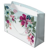 12.5lx4wx9h grote geschenkzak tropische bloem op b groot cadeauzakje (Achterkant Gekanteld)