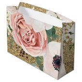 12.5lx4wx9h Grote Gift Bag Geometrische Tuin Roos Groot Cadeauzakje (Achterkant Gekanteld)