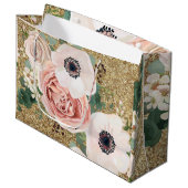 12.5lx4wx9h Grote Gift Bag Geometrische Tuin Roos Groot Cadeauzakje (Voorkant Gekanteld)