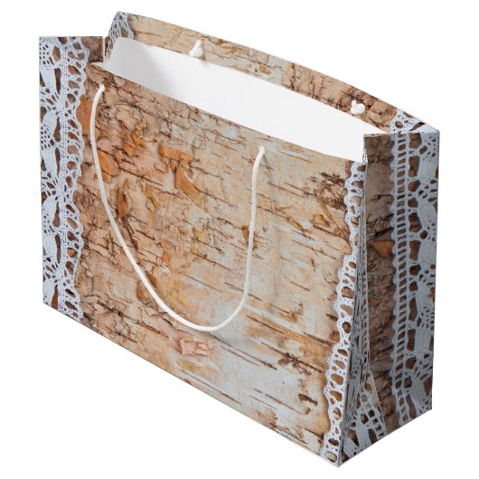 12.5lx4wx9h Grote Gift Bag land schuur hout kant Groot Cadeauzakje (Achterkant Gekanteld)