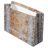 12.5lx4wx9h Grote Gift Bag land schuur hout kant Groot Cadeauzakje (Voorkant Gekanteld)