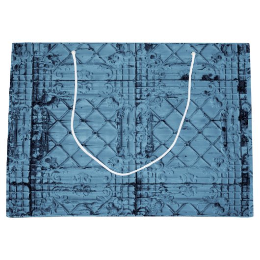12.5lx4wx9h Grote Gift Bag Rustieke Tin Paneel Pla Groot Cadeauzakje (Voorkant)