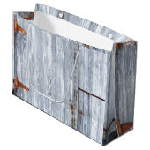 12.5lx4wx9h Grote Gift Bag Wit Wassen Hout Schuur  Groot Cadeauzakje (Voorkant Gekanteld)