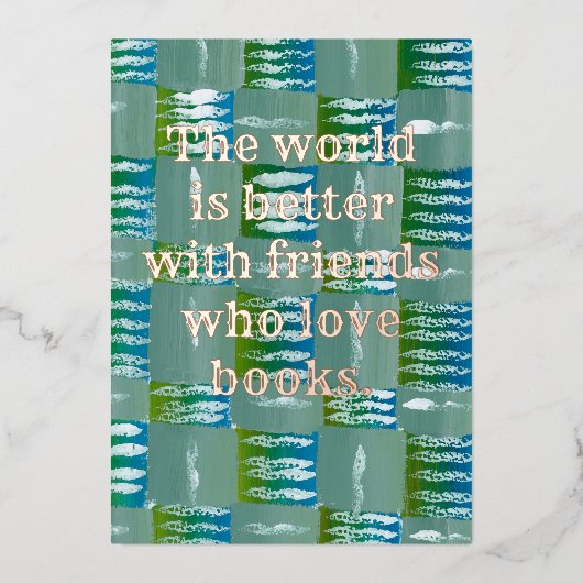 12.7cm x 17.8cm Folie Groeten Kaart Book Lovers (Voorkant)