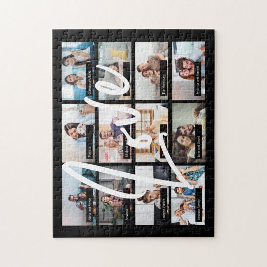 12 aangepaste fotocollage-scherm LOVE-typografie Legpuzzel (Verticaal)