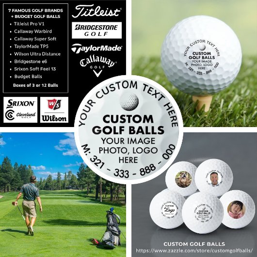 12 Aangepaste Fototekst Budget Promotionele Golfba Golfballen