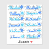 12 Aangepaste namen gastlijst Ijs kristallen Sneeu Sticker (Vel)