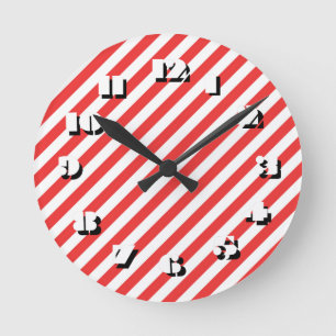 12 Aantal Keuzen te kiezen - Stripes-Klok Ronde Klok