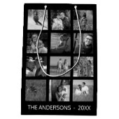 12 Afbeelding Familiefoto ✨ Collage Custom Medium Cadeauzakje (Achterkant)
