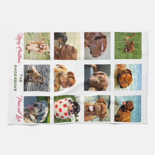 12 Afbeelding Familiefoto ✨ Collage Custom Theedoek (Horizontaal)