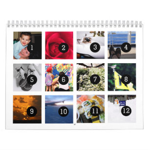12 afbeeldingen om uw eigen fotokalender op wit te kalender
