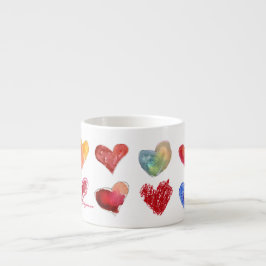 12 Artsy Love Hearts Espresso Mok