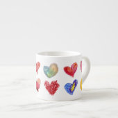 12 Artsy Love Hearts Espresso Mok (Voorkant rechts)