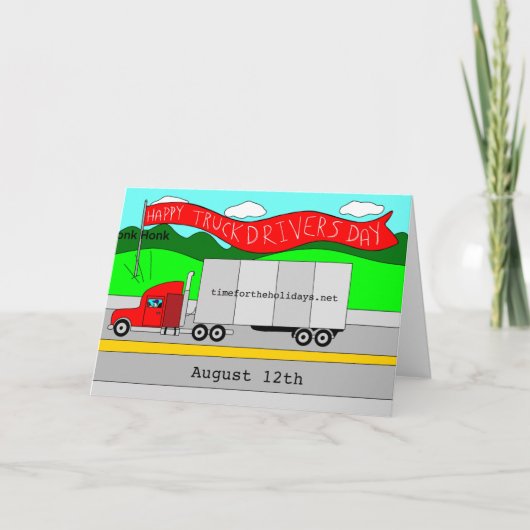 12 augustus is Nationale Vrachtwagenchauffeursdag Kaart (Voorkant)