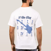 12 bar blauwe gitaar t-shirt (Achterkant)
