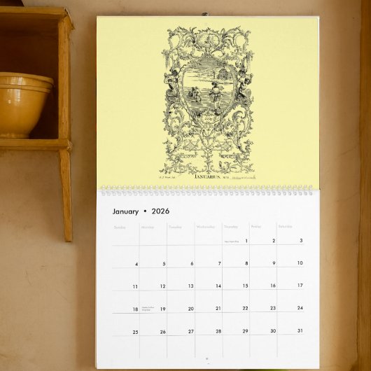 12 Barok Rococo 18de-eeuwse cartouches Kalender