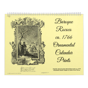 12 Barok Rococo ca. 1766 kalenderprints Kalender