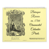 12 Baroque Rococo ca. 1766 Calendar Prints Kalender (Hoes)