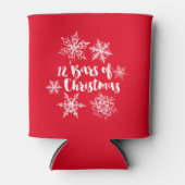 12 Bars van Kerstmis en Sneeuwvlokken Blikjeskoeler (Voorkant)