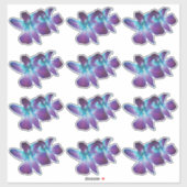 12 Blauwe Dendrobium Orchidee Bloem Kiss-Cut Stick Sticker (Vel)