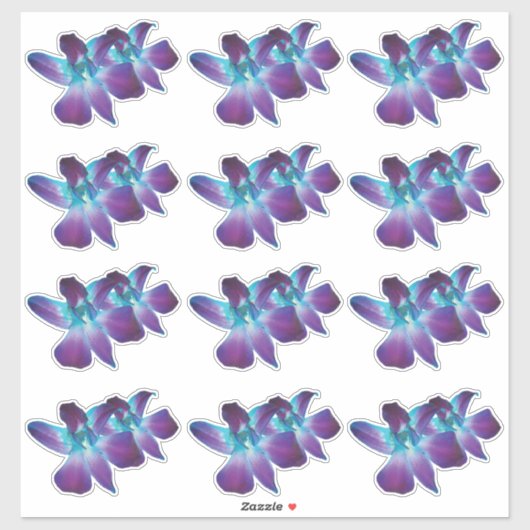 12 Blauwe Dendrobium Orchidee Bloem Kiss-Cut Stick Sticker (Vel)