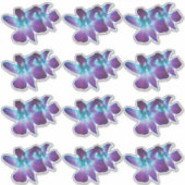 12 Blauwe Dendrobium Orchidee Bloem Kiss-Cut Stick Sticker (Voorkant)