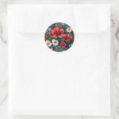 #12 Bloemen patroon Ronde Sticker (Tas)