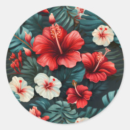 #12 Bloemen patroon Ronde Sticker