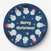 12 Bord voor partying Snowmen Paper (Voorkant)