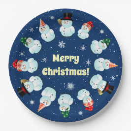 12 Bord voor partying Snowmen Paper